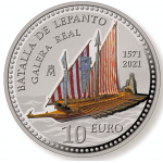 Espanha 10€ "450 ANIV. Batalha Lepanto" Prata Proof 2021